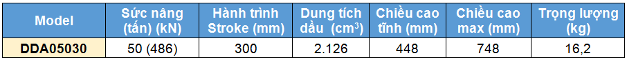 Kich 2 chieu bang nhom 50 tan 300 mm, kich 2 chieu