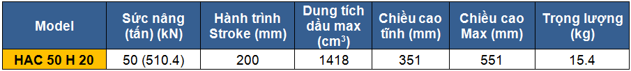 kich 2 chieu bang nhom 50 tan 200 mm, kich 2 chieu, kich nhom