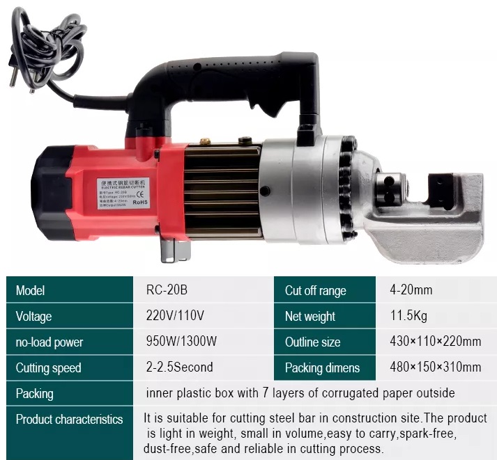 Máy cắt sắt thủy lực chạy điện RC-20B