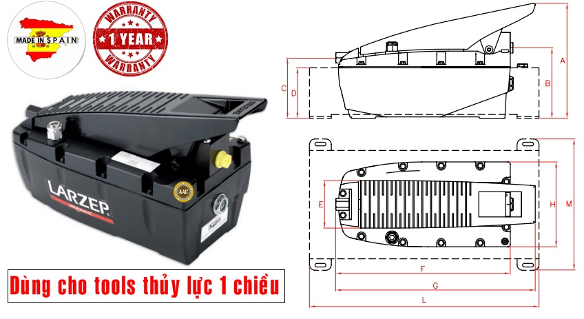 Air hydraulic pumps, z19207, bom khi nen thuy luc, larzep/spain, bom tay thuy luc, bom dien thuy luc, kich thuy luc 1 chieu, kich thuy luc 2 chieu,